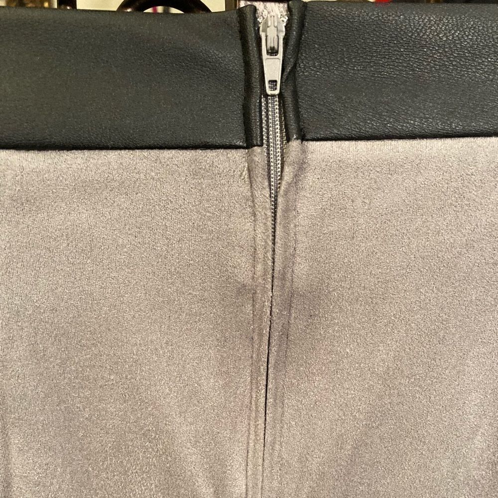 NWT Faux Leather and Suede Asymmetrical Skirt - Picture 7 of 10